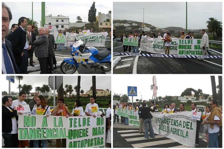 Imagen de archivo de una protesta de Turcón contra la tangencial de febrero de 2005 (Foto TA)